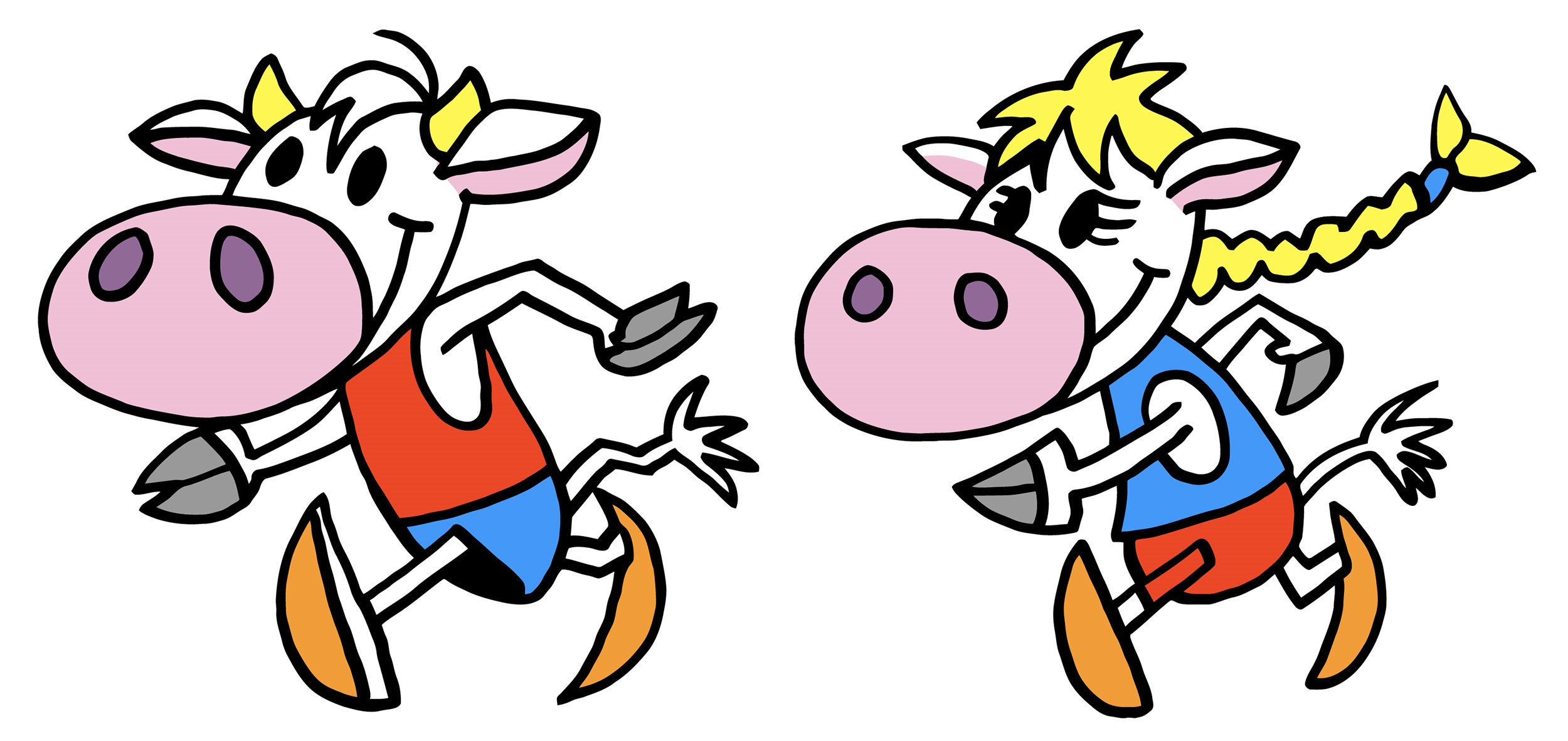 GKRC running cow boy + cow girl